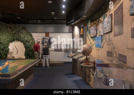 Allgemeine Ansicht innerhalb der Cabrillo National Monument Visitor Centre, Point Loma, San Diego, CA, USA. Stockfoto