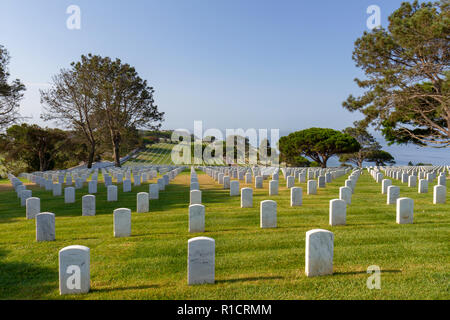 Das Fort Rosecrans National Cemetery, Cabrillo Memorial Dr, San Diego, California, United States. Stockfoto