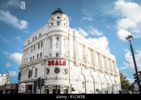 Scala Nachtclub und Live-Musik-Veranstaltungsort in der Nähe von King's Cross an der Pentonville Road, London, N1, England, Großbritannien Stockfoto