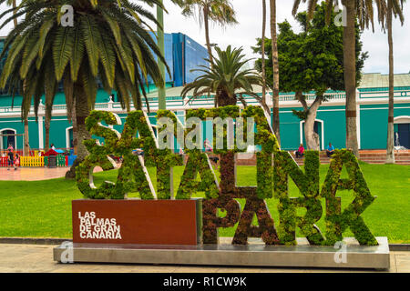 Zeichen für den Park Santa Catalina, Las Palmas de Gran Canaria, Kanarische Inseln, Spanien Stockfoto