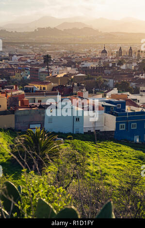 San Cristobal de La Laguna bei Sonnenuntergang, Teneriffa, Spanien. Stockfoto