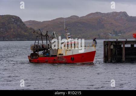 Gairloch Fischerboot, Wester Ross, Schottland, Vereinigtes Königreich Stockfoto