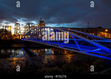 Sam Thompson Brücke Connswater Community Greenway Shorts Aircraft Factory Harland und Wolfe Osten Belfast Nordirland Stockfoto