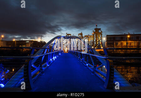 Sam Thompson Brücke Connswater Community Greenway Shorts Aircraft Factory Harland und Wolfe Osten Belfast Nordirland Stockfoto