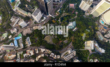 Luftaufnahme von Hong Kong Park, Hong Kong Stockfoto