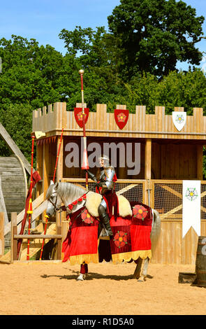 Krieg der Rosen reenactment an der Warwick Castle Stockfoto