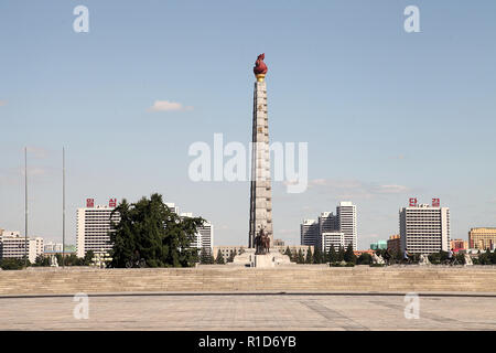 Juche Tower in Pjöngjang in Nordkorea Stockfoto