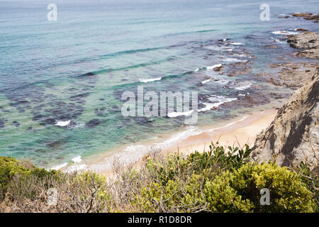 Ansicht der australischen Strände und das Meer von oben. Stockfoto