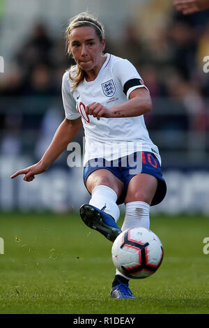 Jordan Nobby von England während der internationalen Freundschaftsspiel zwischen England und Schweden Frauen Frauen in New York Stadion am 11. November 2018 in Rotherham, England. (Foto von Daniel Chesterton/phcimages.com) Stockfoto