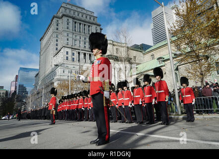 Montreal, Kanada, 11. November 2018. Die kanadischen Militärangehörigen, die an der Erinnerung Tag Zeremonien. Credit: Mario Beauregard/Alamy leben Nachrichten Stockfoto