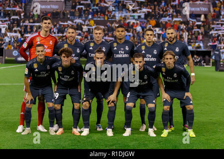 Vigo, Spanien. 11 Nov, 2018. La Liga Match zwischen Real Club Celta de Vigo und Real Madrid in Balaidos Stadium; Vigo; Score 2-4. Credit: Brais Seara/Alamy leben Nachrichten Stockfoto