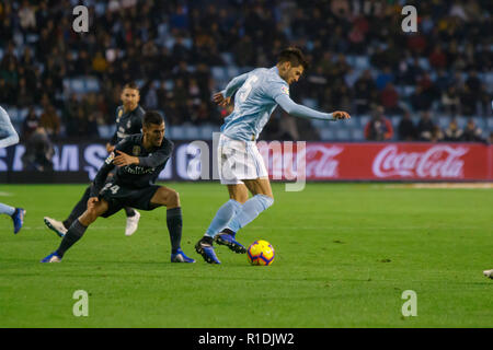 Vigo, Spanien. 11 Nov, 2018. La Liga Match zwischen Real Club Celta de Vigo und Real Madrid in Balaidos Stadium; Vigo; Score 2-4. Credit: Brais Seara/Alamy leben Nachrichten Stockfoto