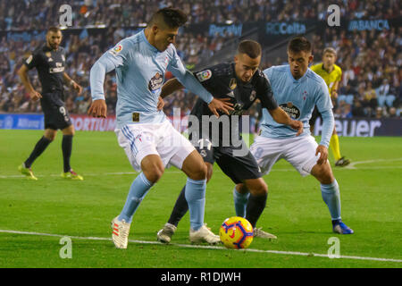 Vigo, Spanien. 11 Nov, 2018. La Liga Match zwischen Real Club Celta de Vigo und Real Madrid in Balaidos Stadium; Vigo; Score 2-4. Credit: Brais Seara/Alamy leben Nachrichten Stockfoto