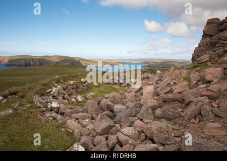 Broch von Culswick, Festland, Shetland, Großbritannien Stockfoto