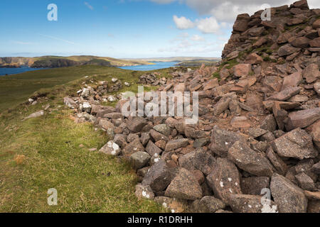 Broch von Culswick, Festland, Shetland, Großbritannien Stockfoto