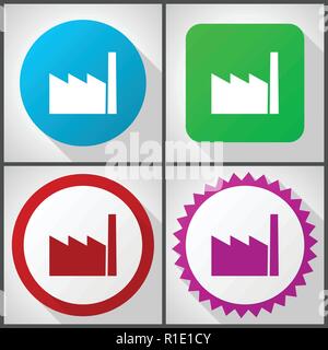 Vector Icons mit 4 Optionen. Factory flache Design Icon Set einfach in eps 10 zu bearbeiten. Stock Vektor