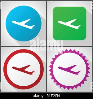 Vector Icons mit 4 Optionen. Deparures flache Design Icon Set einfach in eps 10 zu bearbeiten. Stock Vektor