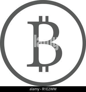 Bitcoin zeichen Symbol Vektor einfach auf weißem Hintergrund. Crypto Währungssymbol und Münze Bild für die Verwendung im Web Projekte oder mobile Anwendungen. Blockchain cryptocurrency Basis sichern Stock Vektor