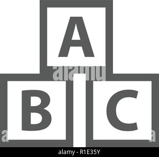 Bildung abc blocks Symbol. Vektor einfache Abbildung der Ausbildung abc blocks Symbol auf weißem Hintergrund Stock Vektor