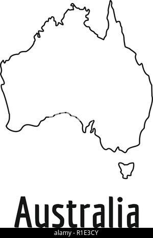 Australien Karte dünne Linie. Einfache Abbildung von Australien Karte Vektor auf weißem Hintergrund Stock Vektor