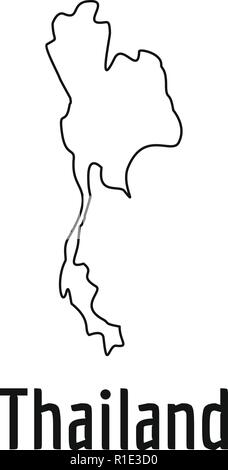 Thailand Karte dünne Linie. Einfache Abbildung von Thailand Karte Vektor auf weißem Hintergrund Stock Vektor