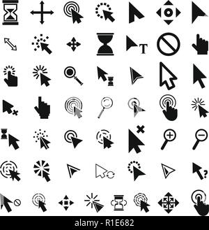 Mauszeiger Symbole gesetzt. Einfache Abbildung von 50 Mauszeiger Vector Icons für Web Stock Vektor