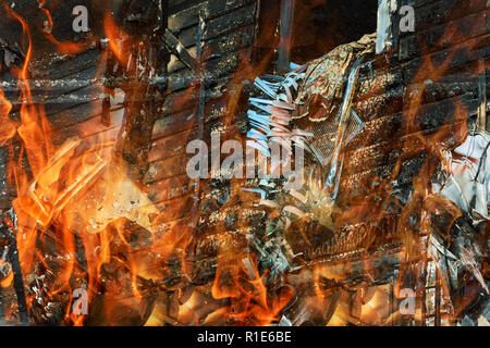 Feuer Feuer brennt das Feuer Groun Stockfoto