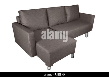 Teil von Braun modernes Sofa Möbel auf weißem Hintergrund Stockfoto