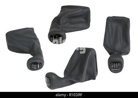 6-Gang Schaltung im Auto. Stockfoto