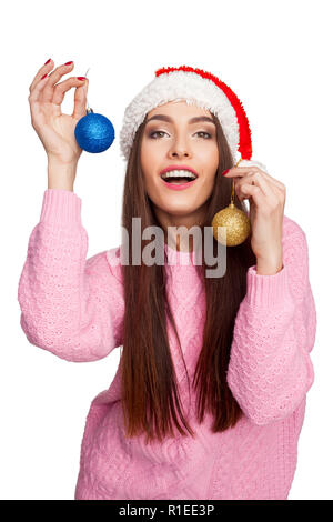 Mädchen mit Weihnachten Spielzeug Stockfoto