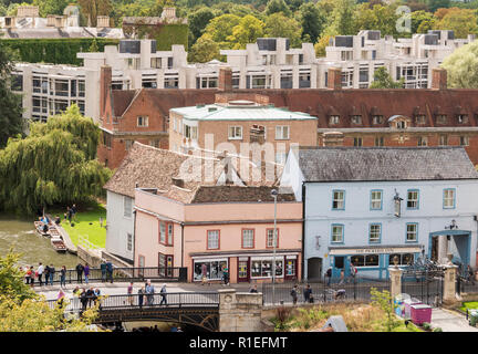 Dachterrasse mit Blick über Cambridge, England, Großbritannien Stockfoto