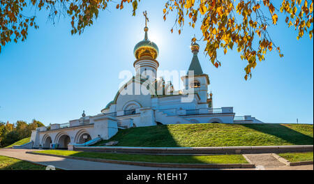 Tempel des Hl. Seraphim von Sarow. Kirche und Kapelle in der Fernöstlichen Stadt Chabarowsk Stockfoto