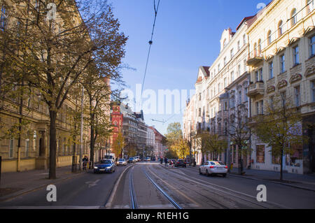 Ein Blick auf Vinohradska Straße, catastral Bezirk Vinohrady, Prag, Tschechische Republik, 31. Oktober 2018. (CTK Photo/Libor Sojka) Stockfoto