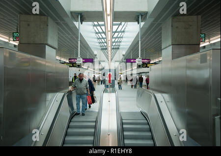 Wien, Eröffnung der Verlängerung der U-Bahn-Linie U2 nach Aspern, Bahnhof Stadlau Stockfoto