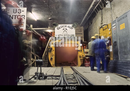 Wien, der Bau der U-Bahn-Linie U3, Druckschleuse Stockfoto