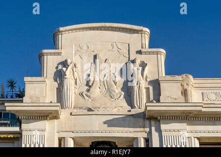 Frankreich, Nizza, Promenade des Anglais, Palais la Mediterranee, Hotel, Casino, Art Deco Fassade, gestaltet von Antoine Sartorio, Theater Schön, Stockfoto