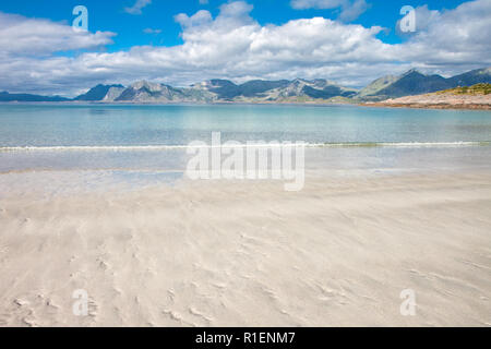 Wunderschöne Aussicht auf eggum Strand in Norwegen, Lofoten, Norwegen, Europa. Stockfoto