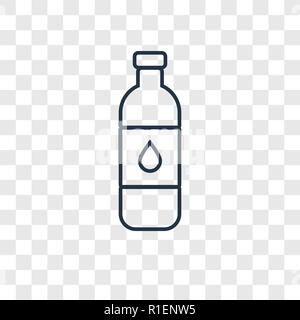 Flasche Wasser Konzept Vector Linear Symbol auf transparentem Hintergrund isoliert, Flasche Wasser Konzept Transparenz Konzept in der Outline style Stockfoto
