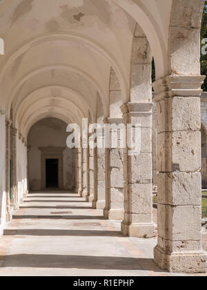 Blick auf die Bögen im Kloster von Certosa di San Giacomo, auch als die Kartause St. Giacomo oder das Kartäuserkloster, Capri, Italien bekannt Stockfoto