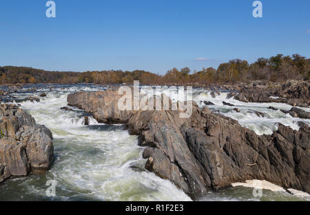 Der Great Falls entlang des Potomac River in Virginia, USA Stockfoto