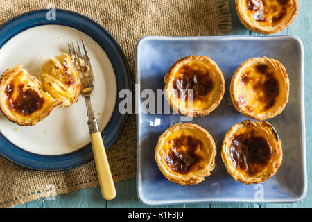 Portugiesische Torten Pastel de Nata Stockfoto