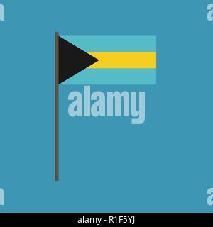 Bahamas Flagge Symbol in flacher Ausführung. Tag der Unabhängigkeit oder der nationalen Feiertag Konzept. Stock Vektor