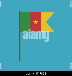 Kamerun Flagge Symbol in flacher Ausführung. Tag der Unabhängigkeit oder der nationalen Feiertag Konzept. Stock Vektor