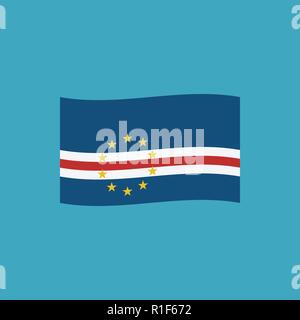 Kap Verde Flagge Symbol in flacher Ausführung. Tag der Unabhängigkeit oder der nationalen Feiertag Konzept. Stock Vektor