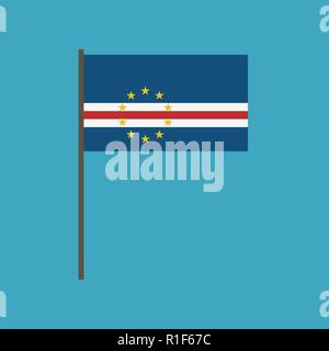 Kap Verde Flagge Symbol in flacher Ausführung. Tag der Unabhängigkeit oder der nationalen Feiertag Konzept. Stock Vektor