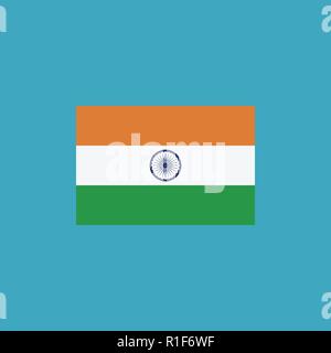 Indien Flagge Symbol in flacher Ausführung. Tag der Unabhängigkeit oder der nationalen Feiertag Konzept. Stock Vektor