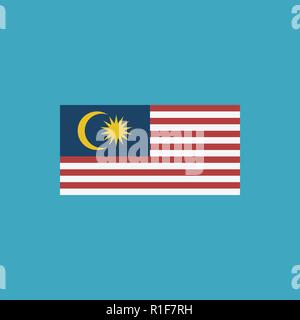 Malaysia Flagge Symbol in flacher Ausführung. Tag der Unabhängigkeit oder der nationalen Feiertag Konzept. Stock Vektor
