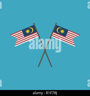 Malaysia Flagge Symbol in flacher Ausführung. Tag der Unabhängigkeit oder der nationalen Feiertag Konzept. Stock Vektor
