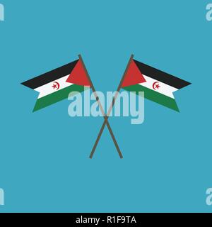 Westsahara Flagge Symbol in flacher Ausführung. Tag der Unabhängigkeit oder der nationalen Feiertag Konzept. Stock Vektor