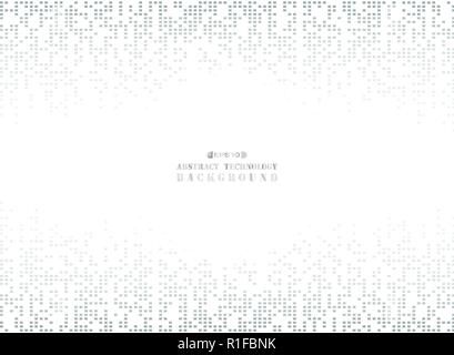 Freien Platz in der Mitte der futuristische Technologie in Dunkelgrau quadratischen Muster pixel Hintergrund. Vector EPS 10. Stock Vektor